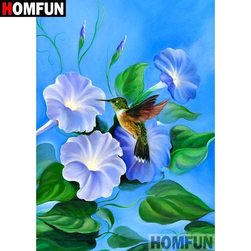 5D Diamond Painting Flowers and a Blue Dragon Head Kit - Bonanza Marketplace