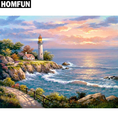 5D Diamond Painting Seaside Path to the Lighthouse Kit