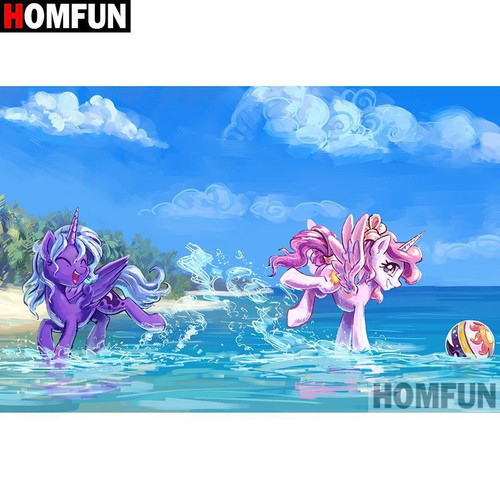 5D Diamond Painting My Little Ponies in the Surf Kit