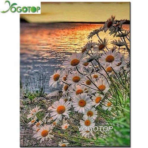 5D Diamond Painting Daisies by the Water Kit
