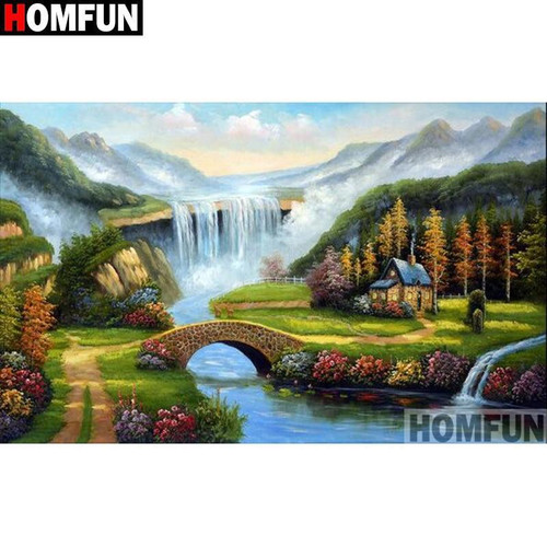 5D Diamond Painting Waterfall and Mountains Kit