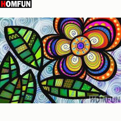 5D Diamond Painting Abstract Green Leaf Flower Kit