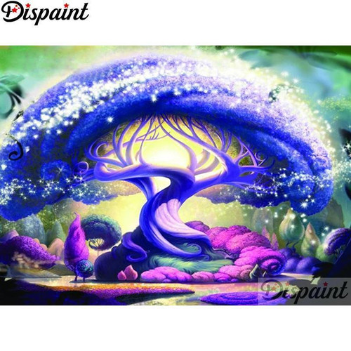 5D Diamond Painting Blue and Purple Magic Tree
