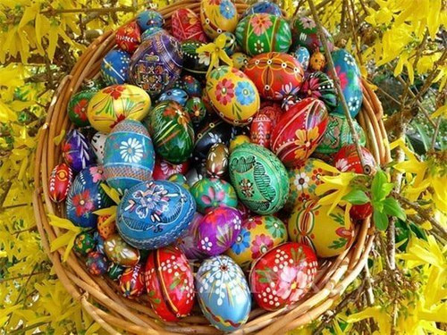 5D Diamond Painting Basket of Painted Eggs Kit