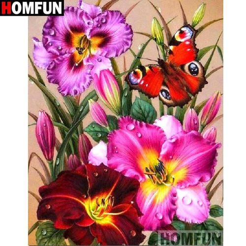 5D Diamond Painting Red and Black Butterfly Kit