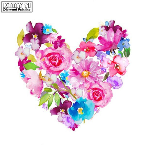 5D Diamond Painting Heart of Flowers Kit