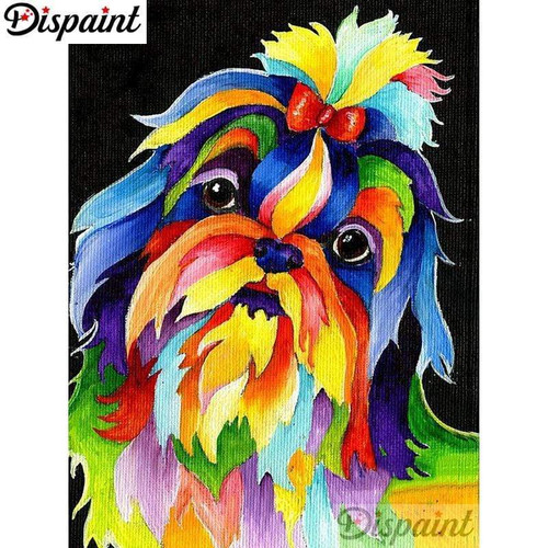 5D Diamond Painting Abstract Colored Lhasa Apso Kit