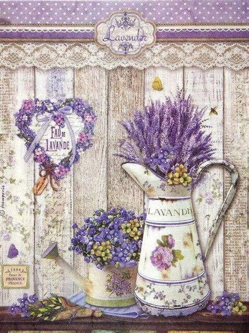 5D Diamond Painting Lavender Watering Can Kit