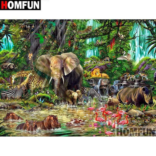 5D Diamond Painting Animals by the Stream Kit