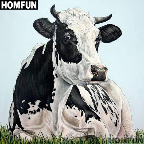 5D Diamond Painting Black and White Cow Kit