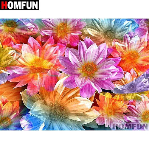 5D Diamond Painting Colorful Tropical Flowers Kit