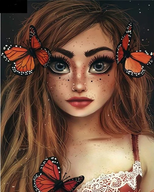 5D Diamond Painting Monarch Butterfly Girl Kit