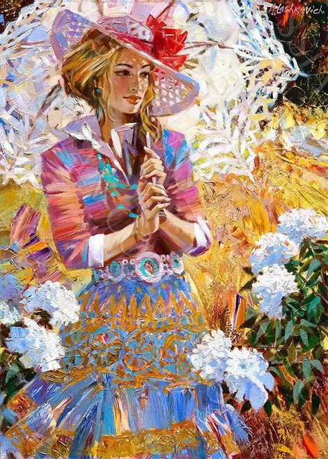 5D Diamond Painting Woman with a White Parasol Kit