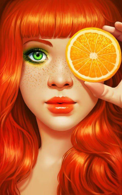 5D Diamond Painting Orange Girl Kit