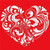 5D Diamond Painting Red White Swirl Heart Kit