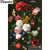 5D Diamond Painting Black Background Flower Vase Kit