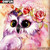 5D Diamond Painting Owl and Roses Kit