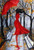 5D Diamond Painting Red Dress & Red Umbrella Woman Kit