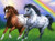 5D Diamond Painting Two Horse Rainbow Kit