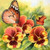 5D Diamond Painting Butterfly and Orange Flowers Kit