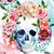 5D Diamond Painting Skull with Flowers Kit