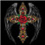 5D Diamond Painting Red Rose Black Wing Cross Kit