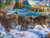 5D Diamond Painting Wolves Running on the Snow Bank Kit