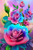 5D Diamond Painting Pink and Blue Roses Kit