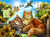 5D Diamond Painting Cats on a Fence Kit