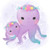 5D Diamond Painting Two Purple Octopus Kit