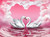 5D Diamond Painting Pink Cloud Heart Swans Kit