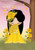 5D Diamond Painting Yellow Flower Japanese Girl Kit