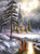 5D Diamond Painting Glowing Lights Church in the Snow Kit