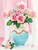 5D Diamond Painting Light Blue Vase of Pink Roses Kit