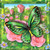 5D Diamond Painting Green Butterfly and Pink Roses Kit