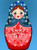 5D Diamond Painting Red & Blue Russian Matryoshka Doll Kit