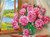 5D Diamond Painting Pink Flowers in the Window Kit
