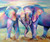 5D Diamond Painting Two Abstract Elephants Kit