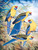 5D Diamond Painting Four Yellow & Blue Birds Kit