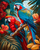 5D Diamond Painting Red and Light Blue Macaw Kit