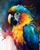 5D Diamond Painting Splattered Paint Rainbow Parrot Kit