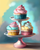 5D Diamond Painting Pink Stand Cupcakes Kit