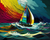 5D Diamond Painting Rainbow Sky Sailboat Kit