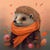 5D Diamond Painting Orange Scarf Hedgehog Kit