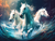 5D Diamond Painting Three Horses in the Water Kit