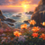 5D Diamond Painting Ocean Cliff Flowers Kit