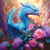5D Diamond Painting Blue Dragon Roses Kit