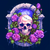 5D Diamond Painting Skull and Purple Roses Kit