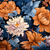 5D Diamond Painting Blue, Tan, and Cream Flower Pattern Kit