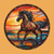 5D Diamond Painting Brown Abstract Horse Circle Kit